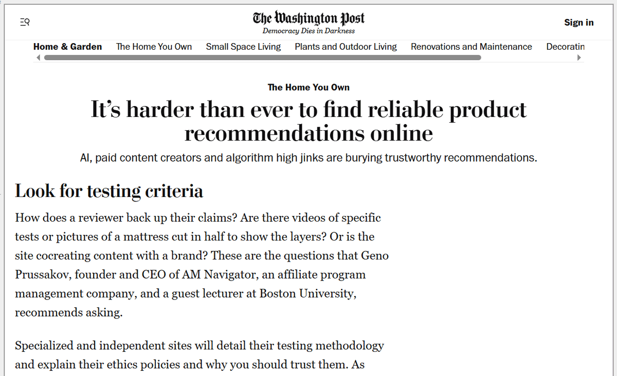 Big Media's Affiliate Marketing and Product Recommendations